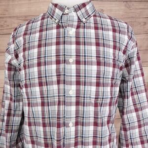 Croft & Barrow Shirt Mens 2XB Red Plaid Long Sleeve Button Down Casual
